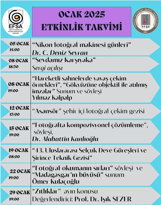 Ocak ayı etkinlikleri